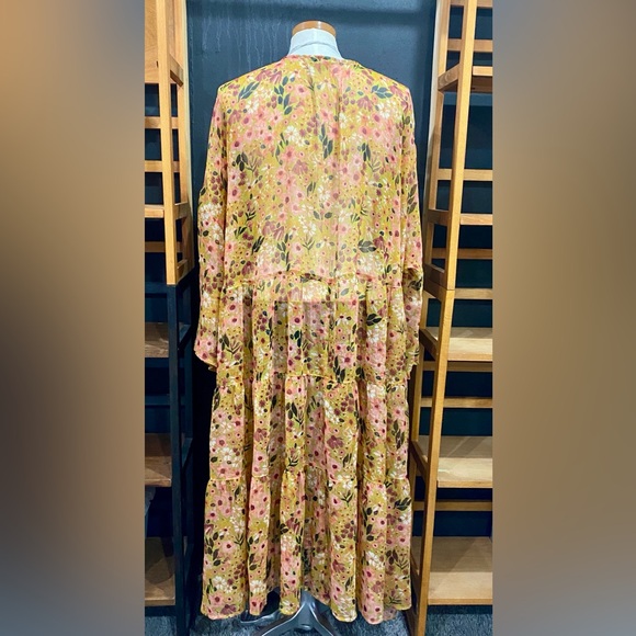 NWOT Floral, Sheer Duster Swimsuit, Cover-up - Picture 6 of 7
